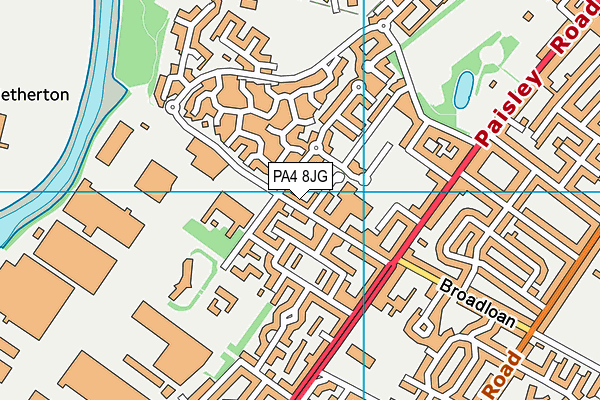 PA4 8JG map - OS VectorMap District (Ordnance Survey)