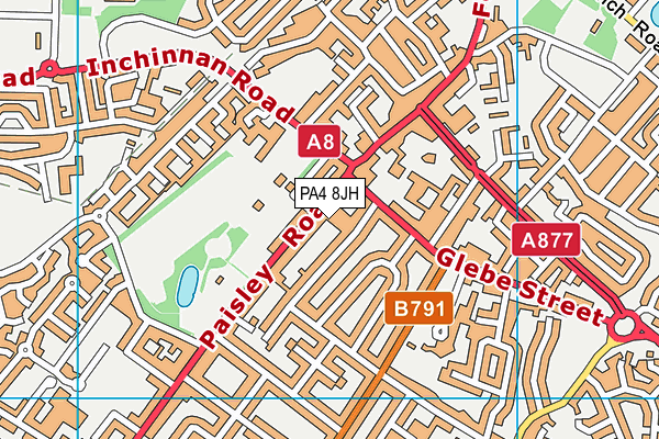 PA4 8JH map - OS VectorMap District (Ordnance Survey)