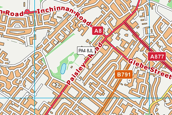 PA4 8JL map - OS VectorMap District (Ordnance Survey)