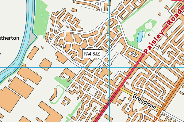 PA4 8JZ map - OS VectorMap District (Ordnance Survey)