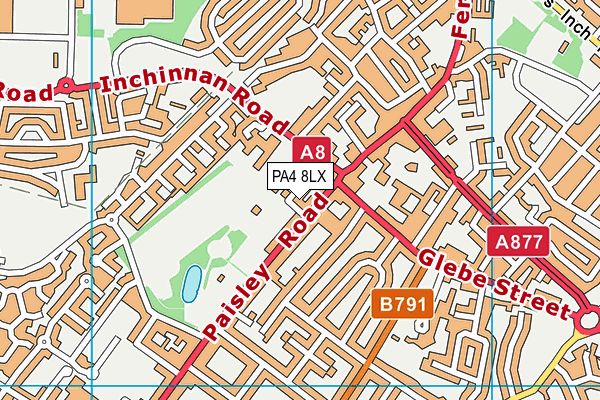 PA4 8LX map - OS VectorMap District (Ordnance Survey)