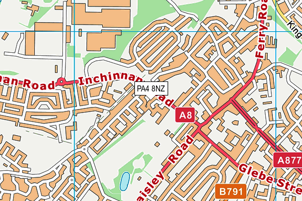 PA4 8NZ map - OS VectorMap District (Ordnance Survey)