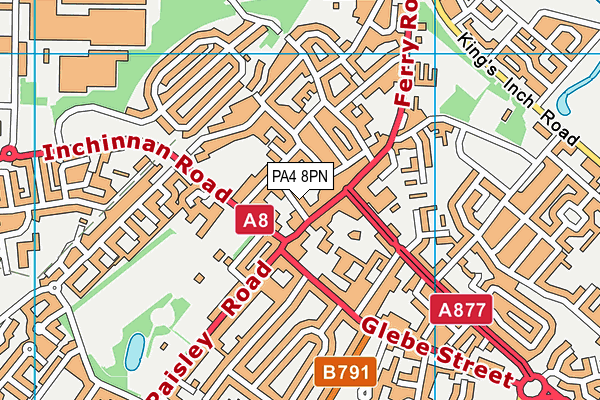 PA4 8PN map - OS VectorMap District (Ordnance Survey)
