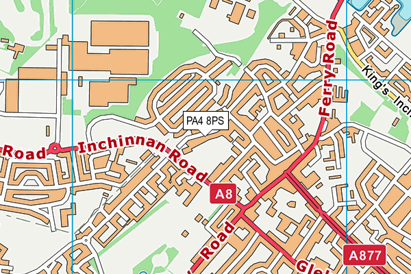PA4 8PS map - OS VectorMap District (Ordnance Survey)