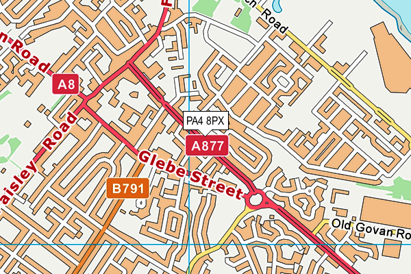 PA4 8PX map - OS VectorMap District (Ordnance Survey)