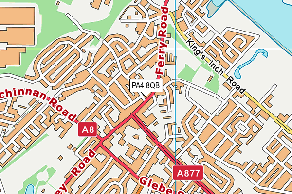 PA4 8QB map - OS VectorMap District (Ordnance Survey)