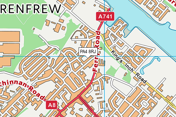 PA4 8RJ map - OS VectorMap District (Ordnance Survey)