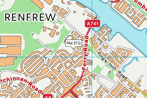 PA4 8TG map - OS VectorMap District (Ordnance Survey)