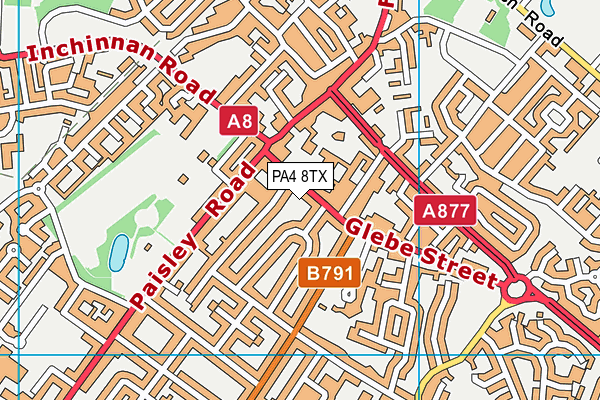 PA4 8TX map - OS VectorMap District (Ordnance Survey)