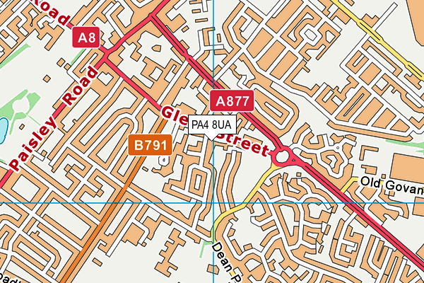 PA4 8UA map - OS VectorMap District (Ordnance Survey)