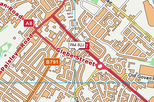 PA4 8UJ map - OS VectorMap District (Ordnance Survey)