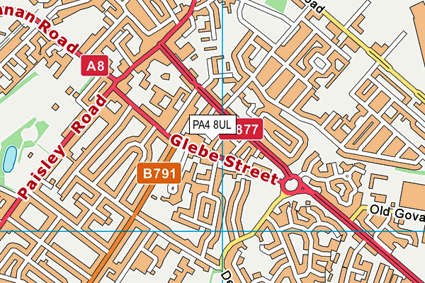 PA4 8UL map - OS VectorMap District (Ordnance Survey)