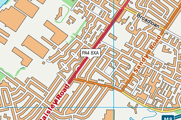 PA4 8XA map - OS VectorMap District (Ordnance Survey)