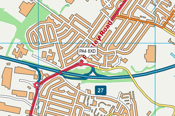 PA4 8XD map - OS VectorMap District (Ordnance Survey)