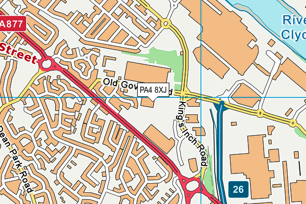 PA4 8XJ map - OS VectorMap District (Ordnance Survey)