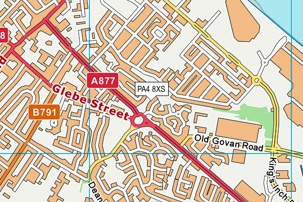 PA4 8XS map - OS VectorMap District (Ordnance Survey)