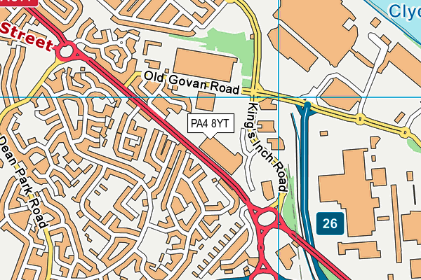 PA4 8YT map - OS VectorMap District (Ordnance Survey)