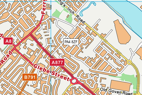 PA4 8ZF map - OS VectorMap District (Ordnance Survey)