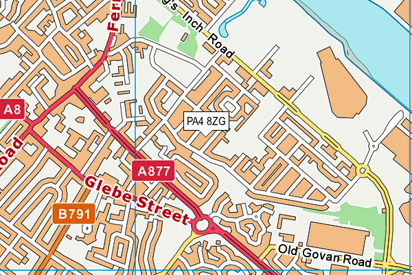 PA4 8ZG map - OS VectorMap District (Ordnance Survey)