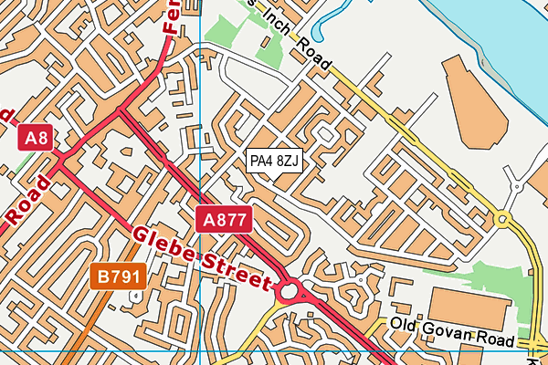 PA4 8ZJ map - OS VectorMap District (Ordnance Survey)