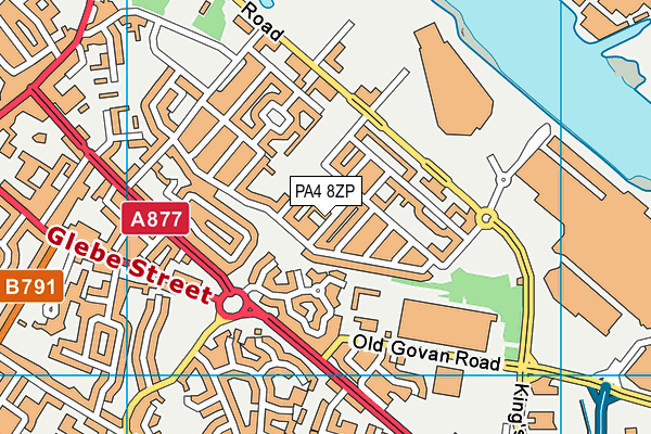 PA4 8ZP map - OS VectorMap District (Ordnance Survey)