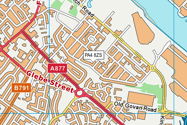 PA4 8ZS map - OS VectorMap District (Ordnance Survey)