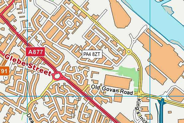 PA4 8ZT map - OS VectorMap District (Ordnance Survey)