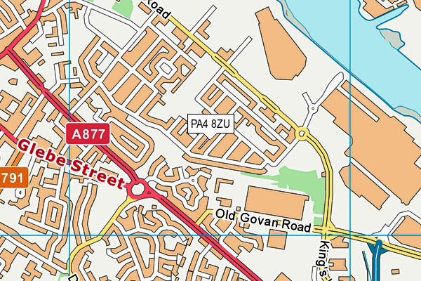 PA4 8ZU map - OS VectorMap District (Ordnance Survey)