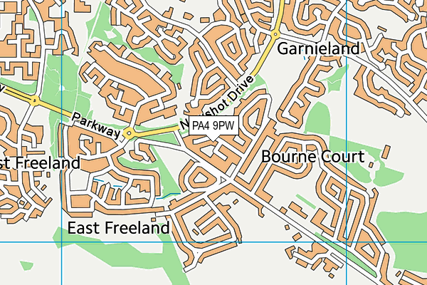PA4 9PW map - OS VectorMap District (Ordnance Survey)