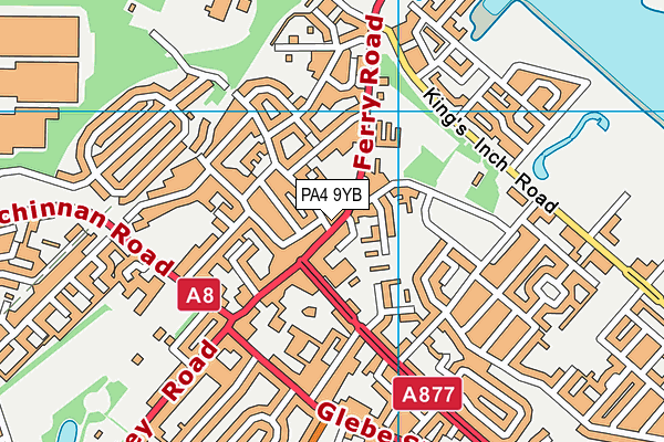 PA4 9YB map - OS VectorMap District (Ordnance Survey)