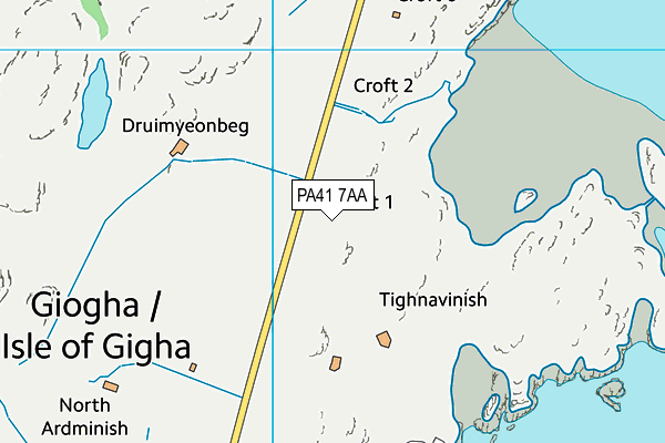 PA41 7AA map - OS VectorMap District (Ordnance Survey)