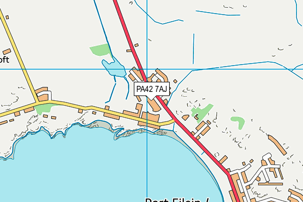 PA42 7AJ map - OS VectorMap District (Ordnance Survey)