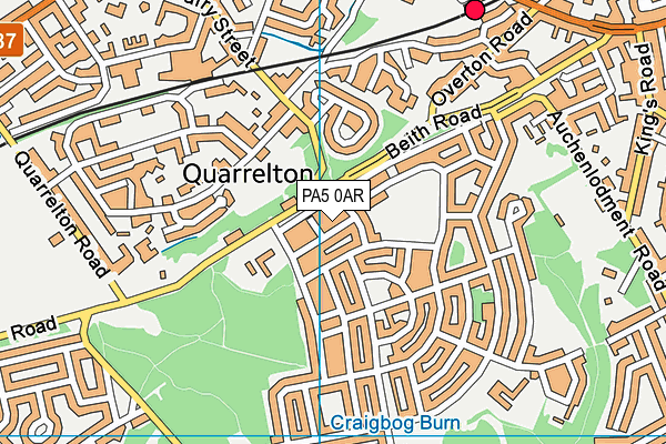 PA5 0AR map - OS VectorMap District (Ordnance Survey)