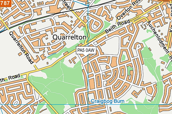 PA5 0AW map - OS VectorMap District (Ordnance Survey)