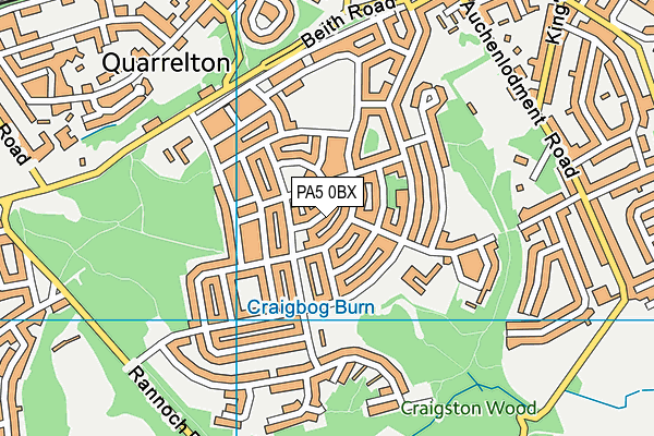 PA5 0BX map - OS VectorMap District (Ordnance Survey)
