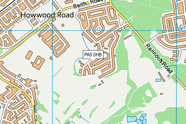 PA5 0HB map - OS VectorMap District (Ordnance Survey)