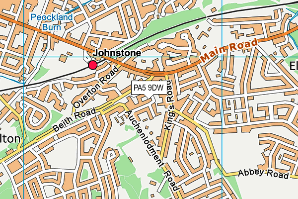PA5 9DW map - OS VectorMap District (Ordnance Survey)