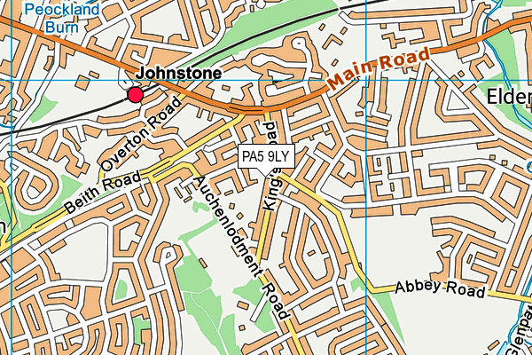 PA5 9LY map - OS VectorMap District (Ordnance Survey)