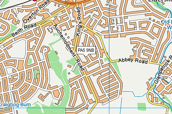 PA5 9NB map - OS VectorMap District (Ordnance Survey)