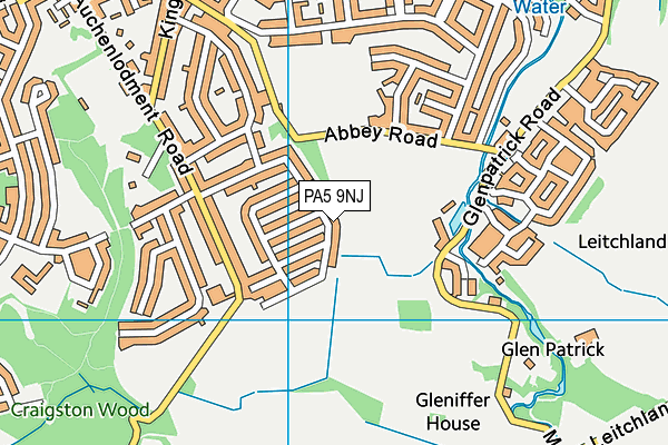 PA5 9NJ map - OS VectorMap District (Ordnance Survey)