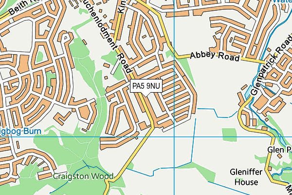 PA5 9NU map - OS VectorMap District (Ordnance Survey)
