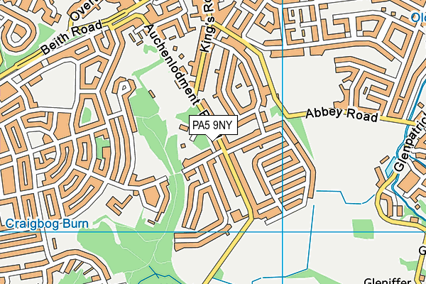 PA5 9NY map - OS VectorMap District (Ordnance Survey)