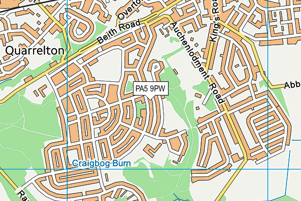 PA5 9PW map - OS VectorMap District (Ordnance Survey)