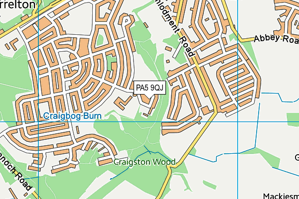 PA5 9QJ map - OS VectorMap District (Ordnance Survey)