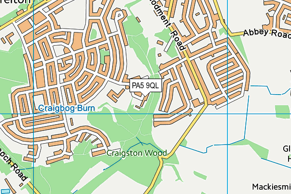 PA5 9QL map - OS VectorMap District (Ordnance Survey)