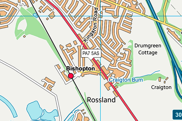 PA7 5AS map - OS VectorMap District (Ordnance Survey)