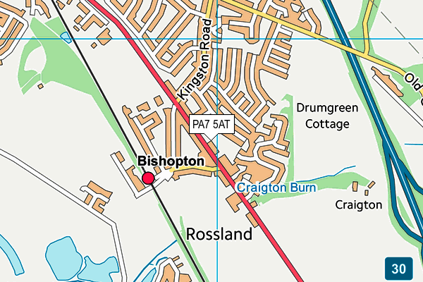 PA7 5AT map - OS VectorMap District (Ordnance Survey)