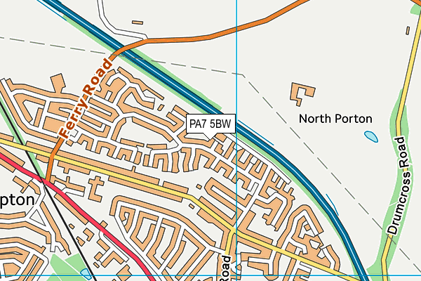 PA7 5BW map - OS VectorMap District (Ordnance Survey)