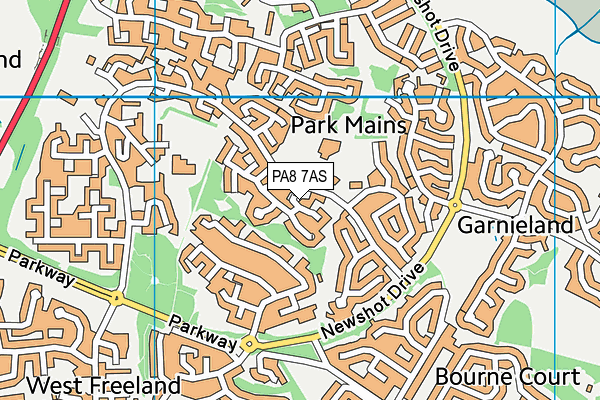 PA8 7AS map - OS VectorMap District (Ordnance Survey)