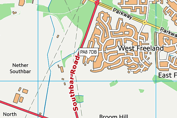 PA8 7DB map - OS VectorMap District (Ordnance Survey)